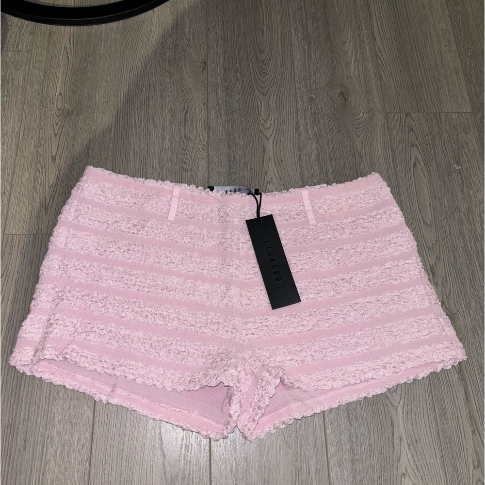 Lioness Pink Lace Trim Shorts